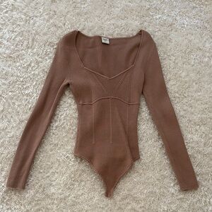 Abercrombie & Fitch Brown Long Sleeve Bodysuit